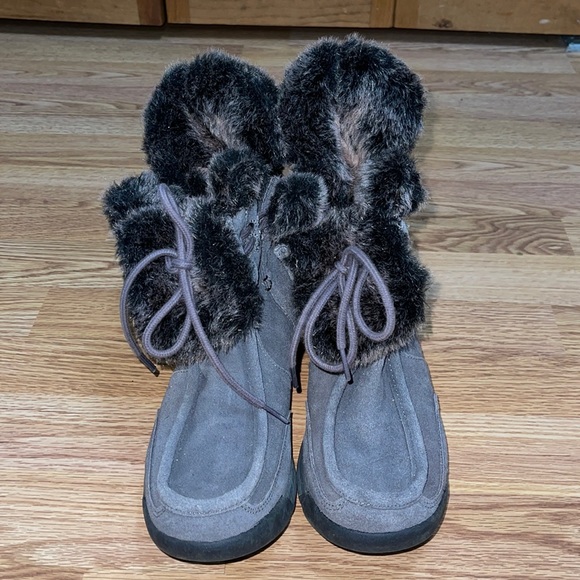 Lands' End Shoes Lands End Ankle Boots With Fur Trim Poshmark